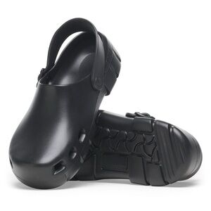 Preowned Unisex Birkenstock Birki Flow EVA Black Clogs Buckle Sz 38 W7 M5